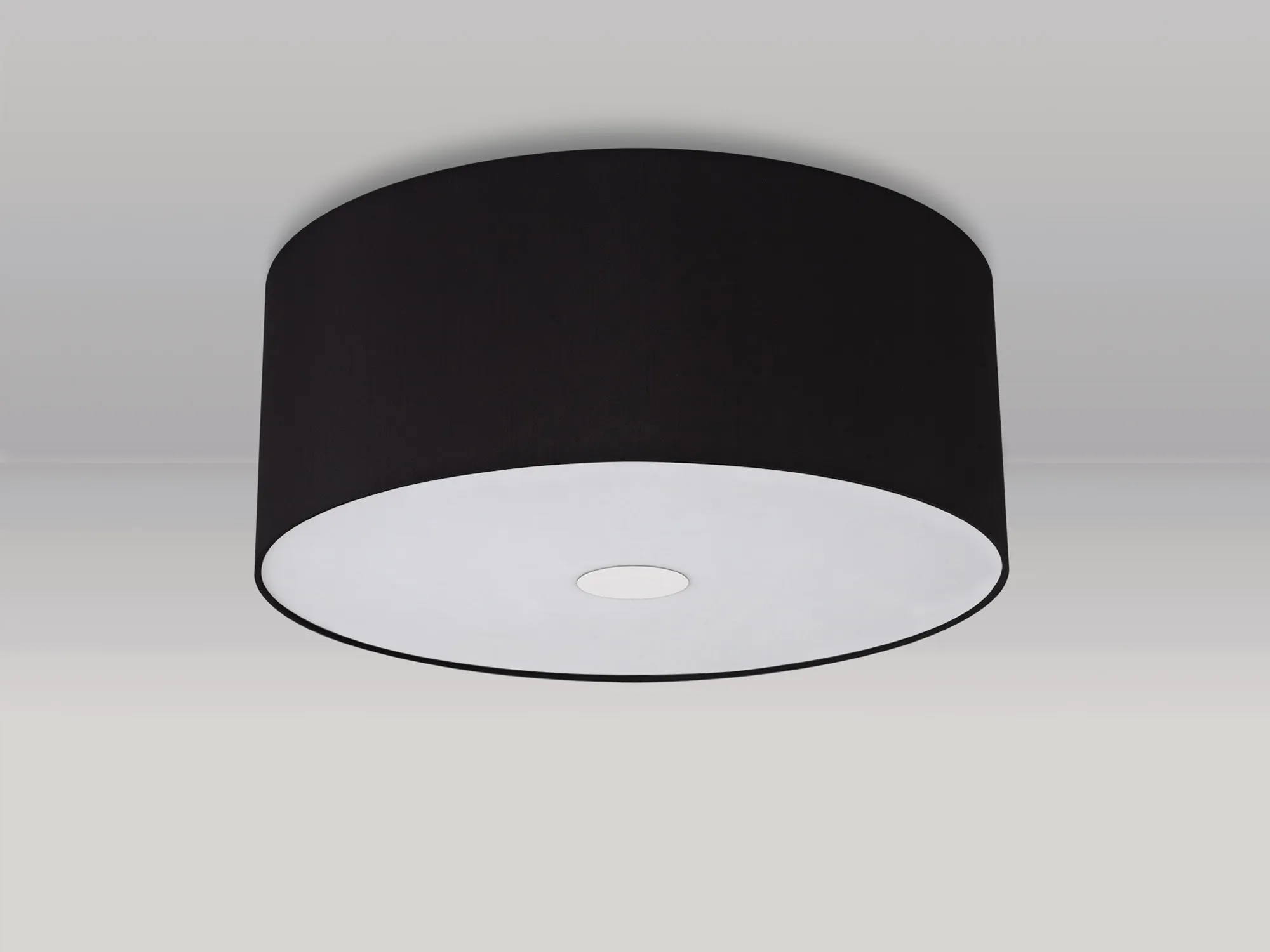Baymont 50cm, Flush 3 Light Polished Chrome, Black, Frosted Diffuser DK0365  Deco Baymont CH BL